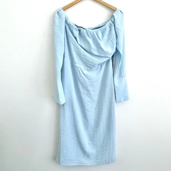 Future collective light blue off the shoulder midi dress - Picture 3 of 6